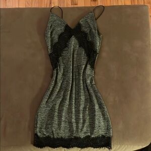 Kendall & Kylie Green Lace Trim Mini Dress